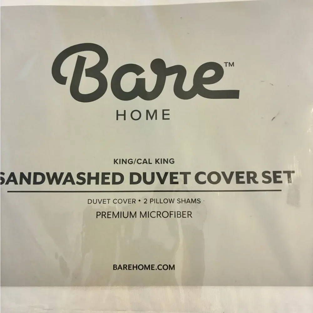 Bare Home Sandwashed Duvet Cover Set - White